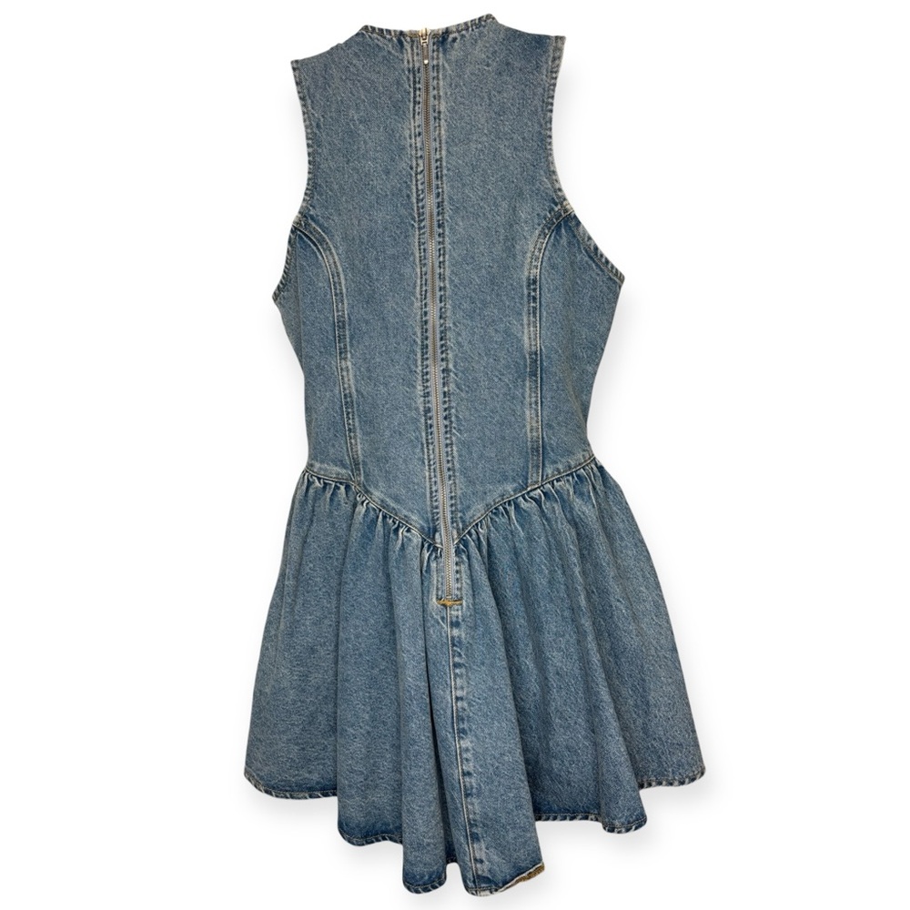 Fleur du Mal Denim Flare Mini Dress - Picture 3 of 3